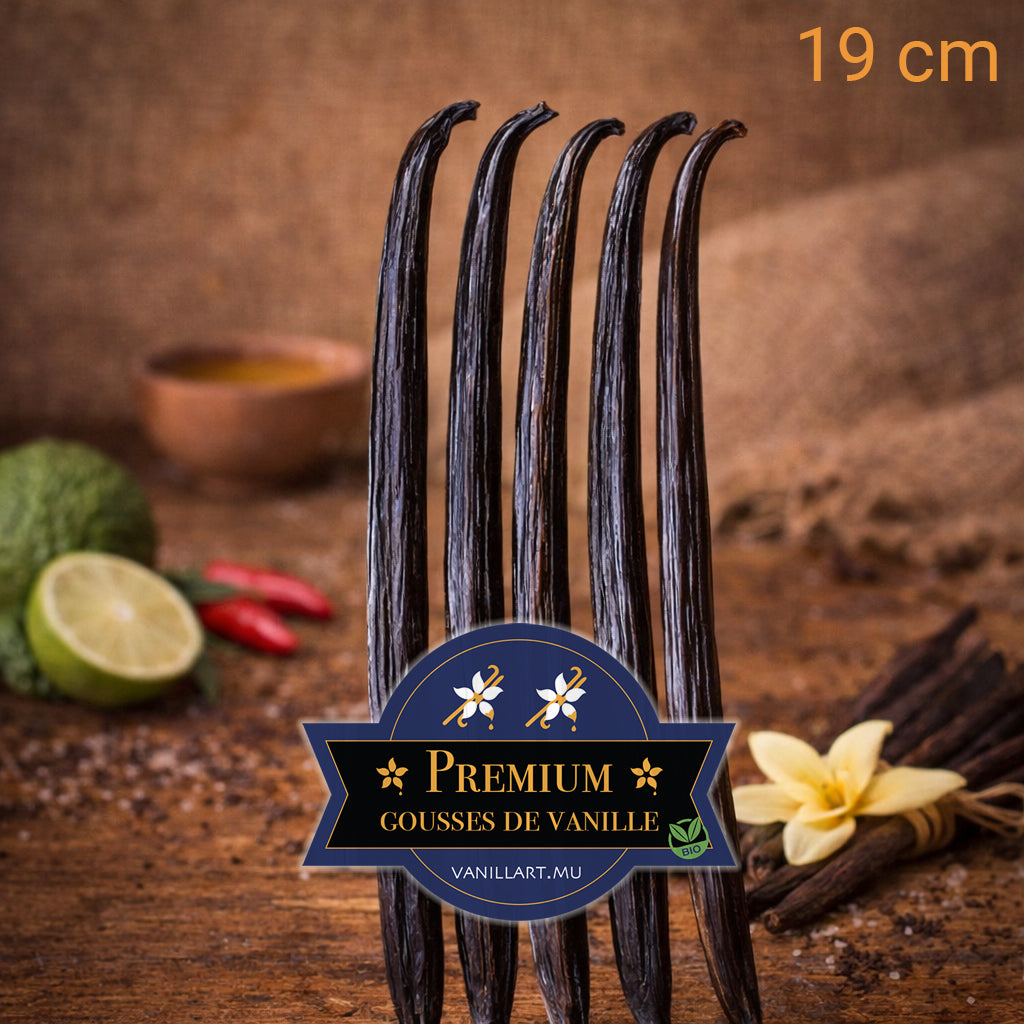 5 gousses de Vanille Coco PREMIUM - 19 cm